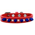 Mirage Pet Products Crystal & Blue Spikes Dog CollarRed Size 14 625-BL RD14